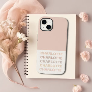 Coque Case-Mate iPhone Monogramme Neutre Moderne Minimaliste Élégant Coqu