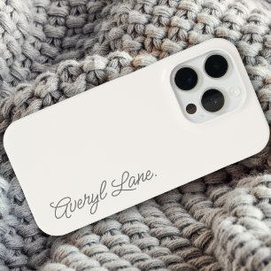 Coque Case-Mate iPhone Monogramme Neutre Moderne Minimaliste Élégant Scri