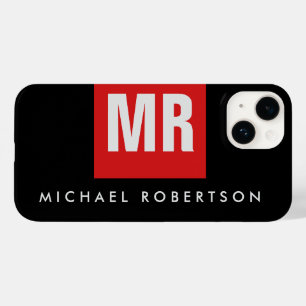 Coque Case-Mate iPhone Monogramme noir de qualité unique