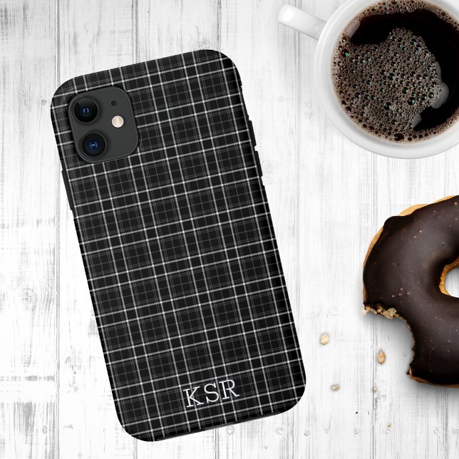 Coques Case-Mate iPhone Monogramme noir et blanc (Créateur téléchargé)