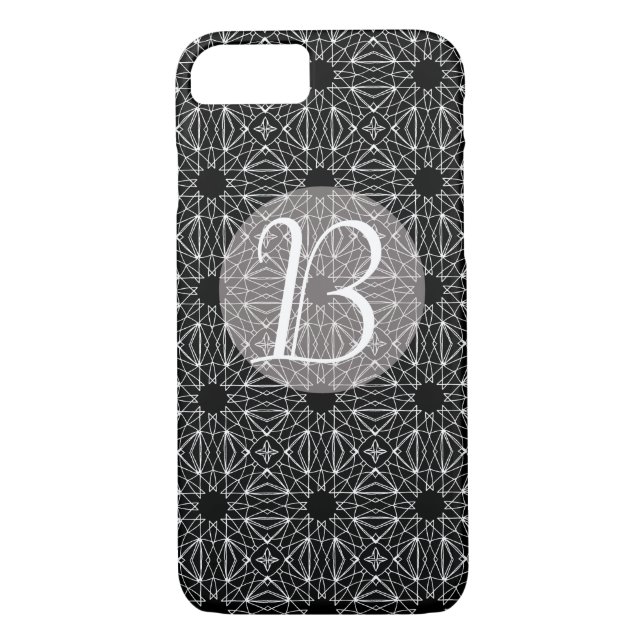 Coques Case-Mate iPhone Monogramme noir et blanc avec Motif (Dos)