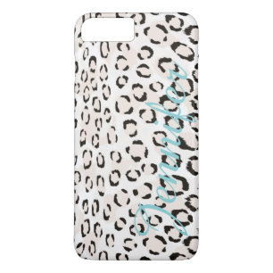 Coque iPhone 8 Plus/7 Plus Monogramme noir et blanc chic d'impression de
