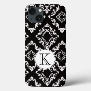 Case-Mate iPhone Case Monogramme noir et blanc Damas