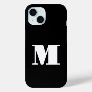 Coque Case-Mate iPhone Monogramme noir et blanc simple