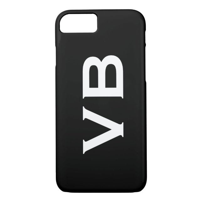 Coques Case-Mate iPhone Monogramme noir et blanc simple horizontal (Dos)