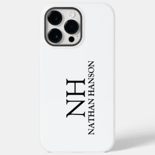 Coque Case-Mate iPhone Monogramme noir et blanc simple Moderne