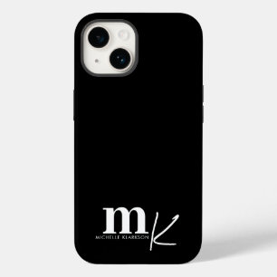 Coque Case-Mate iPhone Monogramme noir minimaliste moderne
