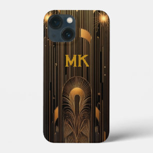 Case-Mate iPhone Case Monogramme noir or Art Déco des années 20 rétro