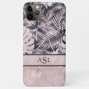 Case-Mate iPhone Case Monogramme noir rose tropical Chic métallique