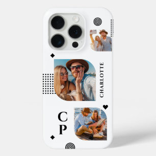 Coque Case-Mate iPhone Monogramme Nom 3 Photo Collage tendance moderne