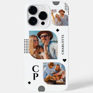 Coque Case-Mate iPhone Monogramme Nom 3 Photo Collage tendance moderne