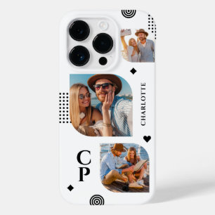 Coque Case-Mate iPhone Monogramme Nom 3 Photo Collage tendance moderne
