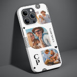 Case-Mate iPhone Case Monogramme Nom 3 Photo Collage tendance moderne<br><div class="desc">Monogram Name 3 Photo Collage Tendance moderne casques de téléphone comprend un collage photo de trois de vos photos préférées avec votre nom personnalisé et monogramme en élégant script noir. Personnalisez en modifiant le texte dans les zones de texte fournies. Parfait pour l'anniversaire, Noël, la fête des mères et plus...</div>