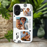 Coque Pour iPhone 16 Monogramme Nom 3 Photo Collage tendance moderne<br><div class="desc">Monogramme Nom 3 Photo Collage tendance Téléphone moderne 16 Coques dispose d'un collage photo de trois de vos photos préférées avec votre nom personnalisé et monogramme en élégant script noir. Personnalisez en modifiant le texte dans les zones de texte fournies. Parfait pour l'anniversaire, Noël, la fête des mères et plus...</div>