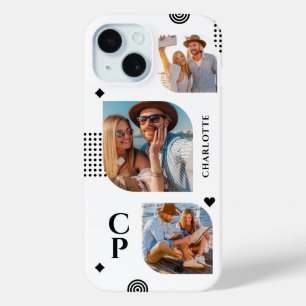 Coque Case-Mate iPhone Monogramme Nom 3 Photo Collage tendance moderne