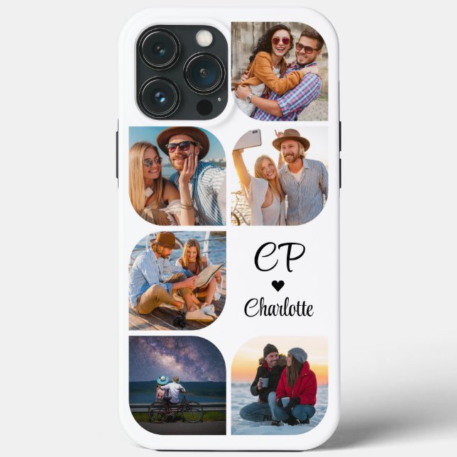 Coques Case-Mate iPhone Monogramme Nom 6 Photo Moderne Tendance Simple (Verso)