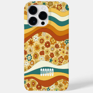 Coque Case-Mate iPhone Monogramme Nom Enfant Fleur Rayure Rétro Groovy