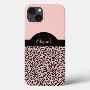 Case-Mate iPhone Case Monogramme Nom Imprimé Rose Noir Léopard Guépard