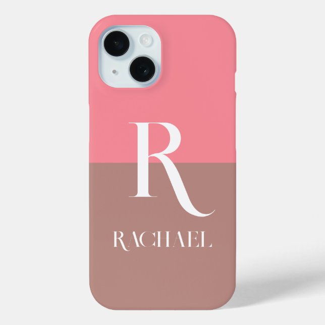 Coques Case-Mate iPhone Monogramme Nom Moderne Design (Verso)