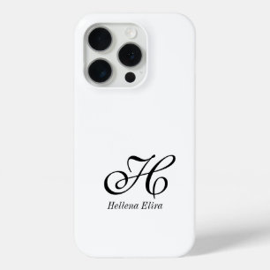 Coque Case-Mate iPhone Monogramme Nom Noir Blanc Moderne