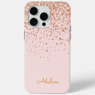Coque Case-Mate iPhone Monogramme Nom Paillettes Dorées