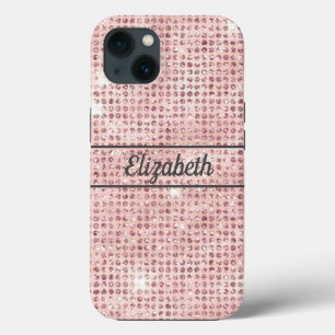 Case-Mate iPhone Case Monogramme Nom Rose Blush Diamant Studded Tendance
