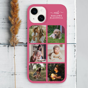 Coque Case-Mate iPhone Monogramme Nom rose pâle 6 Photo Collage