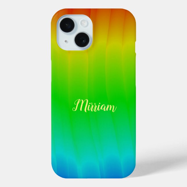 Coques Case-Mate iPhone Monogramme ombre arc-en-ciel (Verso)