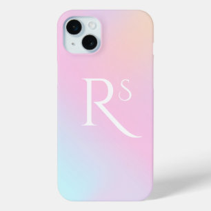 Coque Case-Mate iPhone Monogramme ombré holographique rose féminin person