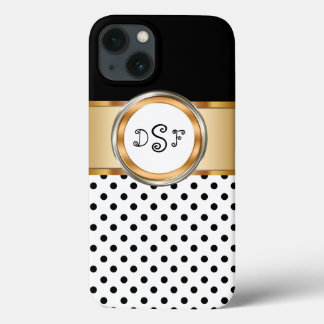 Coques Pour iPhone Monogramme or classique