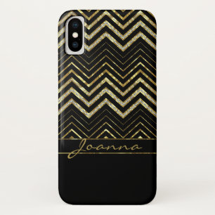 Case-Mate iPhone Case Monogramme Or Et Diamants Chevron