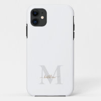 Monogramme Or et Gris et nom Swash Script