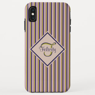Case-Mate iPhone Case Monogramme or, violet, violet et roses
