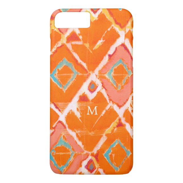 Coques Case-Mate iPhone Monogramme | Orange Tribal II (Dos)