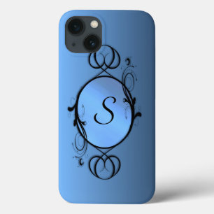 Coque Case-Mate iPhone Monogramme ou initiale bleue