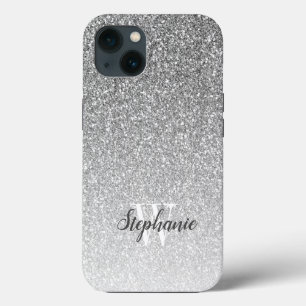 Case-Mate iPhone Case Monogramme Pailleté Faux Ombre Argenté Moderne