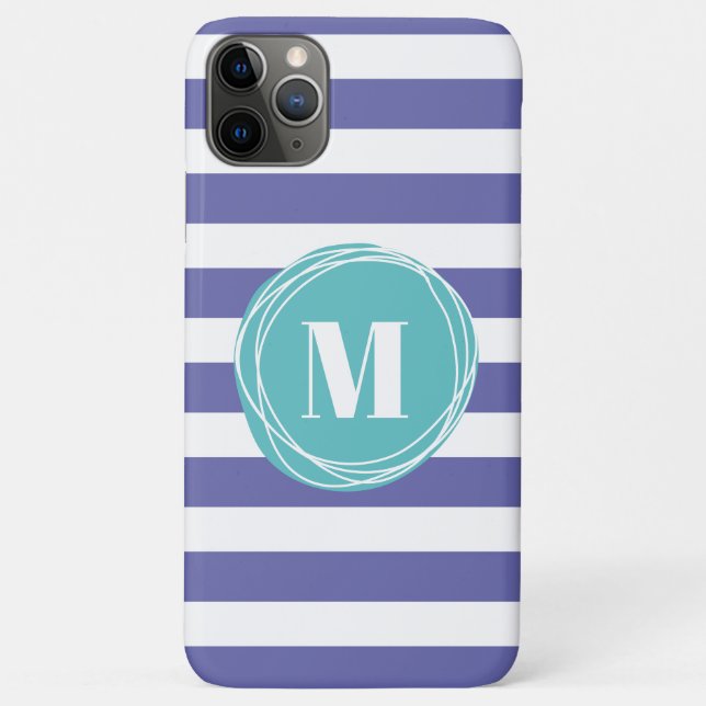 Coques Case-Mate iPhone Monogramme par bandes cool (Dos)