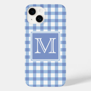 Coque Case-Mate iPhone Monogramme Pastel Blue En vichy Plaid Checker