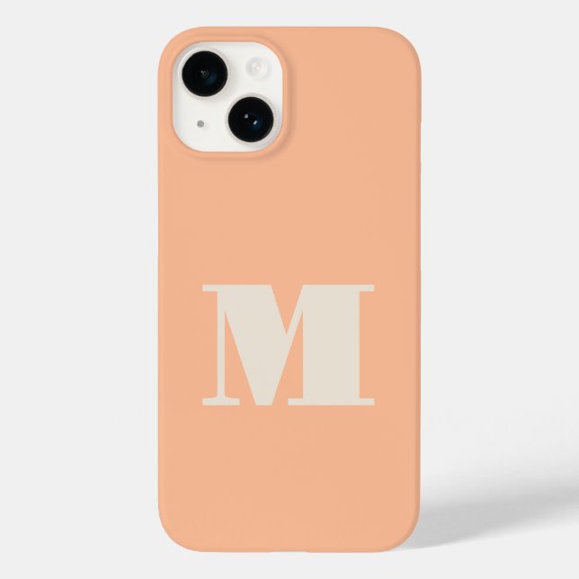 Coques Case-Mate iPhone Monogramme Peach initial moderne (Verso)