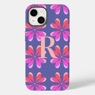 Coque Case-Mate iPhone Monogramme Périwinkle Retro Motif Floral