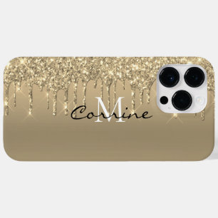 Coque Case-Mate iPhone Monogramme personnalisé 14k Gold Parties scintilla