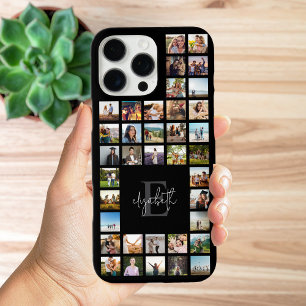 Coque iPhone 16 Pro Max Monogramme personnalisé 37 Collage photo