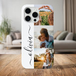 Coque Case-Mate iPhone Monogramme personnalisé 3 photo collage<br><div class="desc">Élégant script Monogramme Personnalisé 3 Photo Collage coque iphone</div>