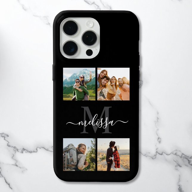 Coques Case-Mate iPhone Monogramme personnalisé 4 photo collage (Créateur téléchargé)