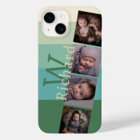 Monogramme personnalisé 5 Couleur vert avec images