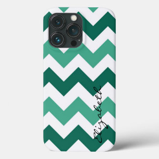 Case-Mate iPhone Case Monogramme personnalisé à la menthe et blanc Chevr