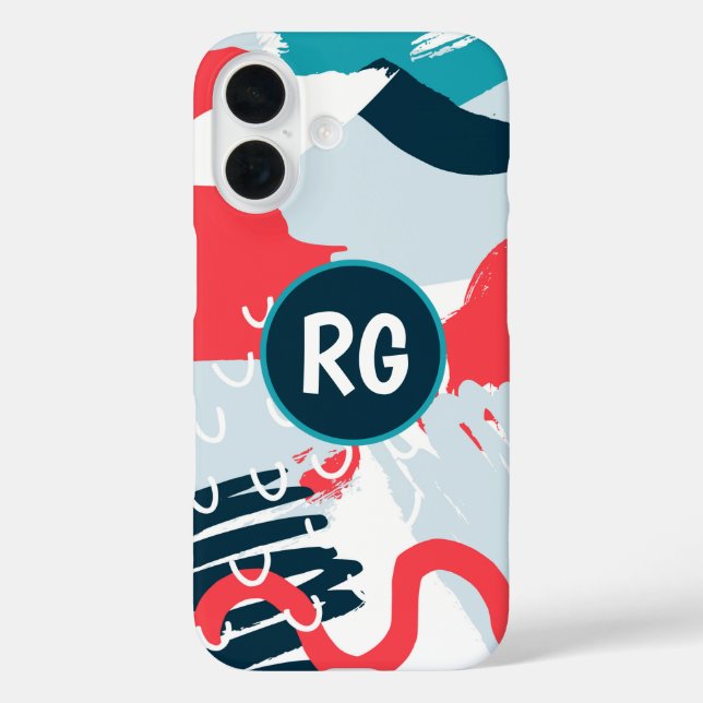 Coques Case-Mate iPhone Monogramme personnalisé Abstrait Motif Graffiti (Verso)