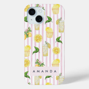 Coque Case-Mate iPhone Monogramme Personnalisé Aquarelle Lemons Lemonade