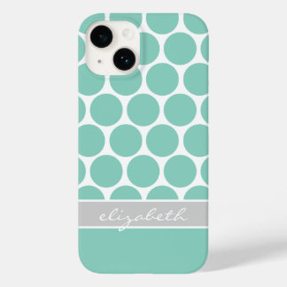 Coques Pour iPhone Monogramme personnalisé avec points Aqua Mod