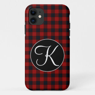 Case-Mate iPhone Case Monogramme personnalisé carreau de buffle rouge et